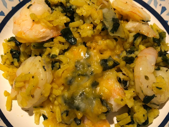 Simple Way Make Recipe Spinach and Shrimp Rice Bake that is Delicious, Tasty}