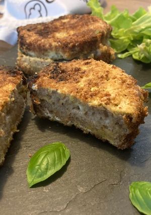 Une photo de Sandiwch de mozzarella (mozzarella in carrozza)