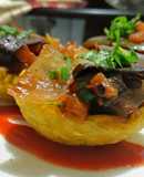 Patacón relleno de Hongos Salteados