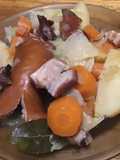 Chinese Cabbage Stew with Potatoes, Carrots, Onions, Sausage, and Bacon