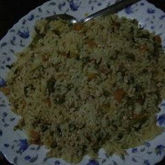 A picture of Simple rice(pilau) with eggs.