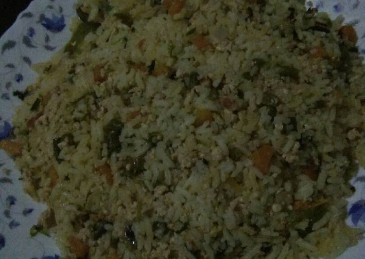 Simple rice(pilau) with eggs