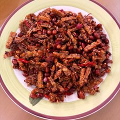 A picture of Tempeh Orek with Peanut, Chili, Garlic, and Shallot.