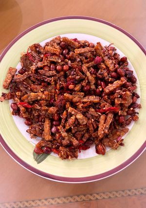 A picture of Tempeh Orek with Peanut, Chili, Garlic, and Shallot.