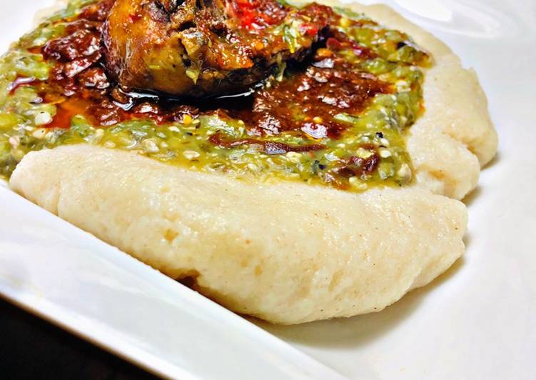 Quick Tips Semovita (swallow)with okra soup and stew