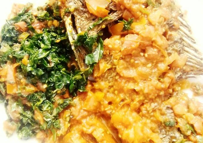 Deep fried Whole fish with Kachumbari#Endofyearchalenge