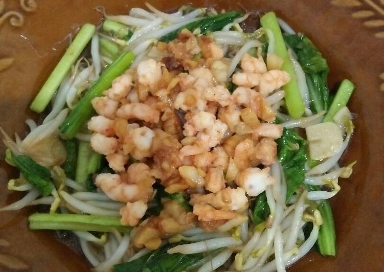 Sayur Siram Udang Goreng Bawang Putih