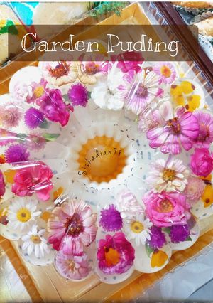 Foto resep Garden Puding / Puding Edible Flower