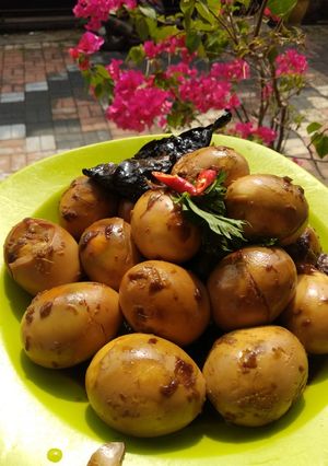 Foto resep Telur hitam petis udang simple