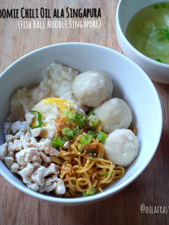 Foto resep Indomie Chili Oil ala Singapura (Fish Ball Noodle Singapore)