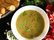 A picture of matar soup