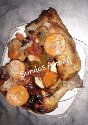 صورة لوصفة رز وفراخ بالخضار وسلطه