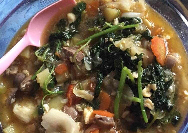 Resep Capcay bayam + hati ayam Lezat