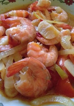 Foto resep Udang Masak Asam Manis