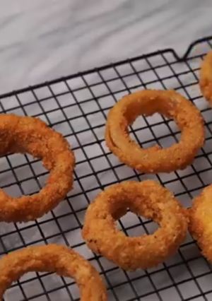 صورة لوصفة حلقات البصل onion rings