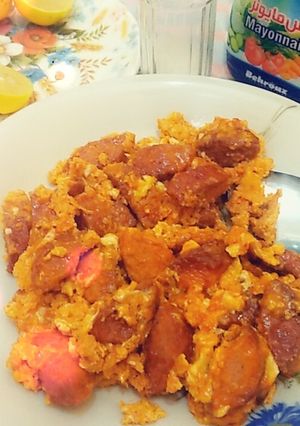 عکسی از دستور 🍀 سوسیس تخم مرغ 🍳🥩🍀