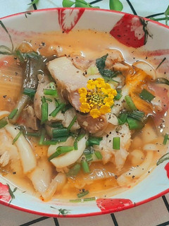 Hình của món Canh kim chi nấu nấm.