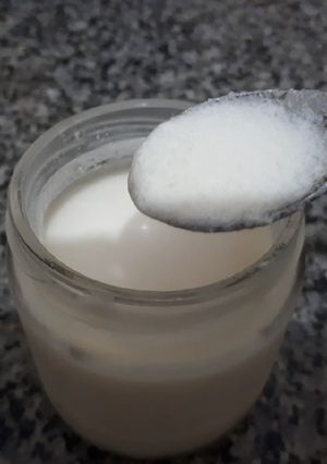 Una foto de Yogurt vegano en yogurtera