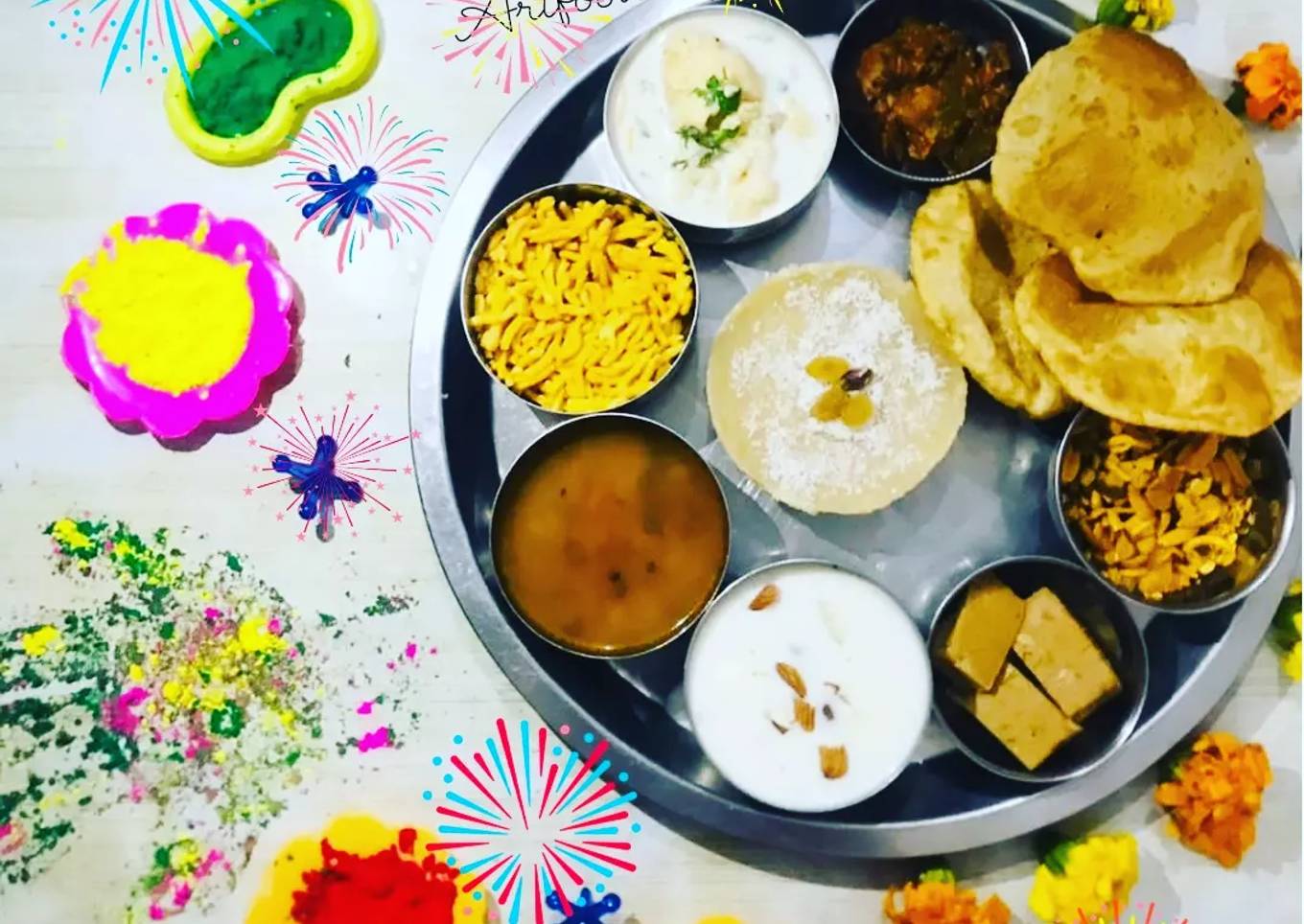 Veg thali Holi special