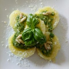 A picture of Fresh pesto and potato salad.