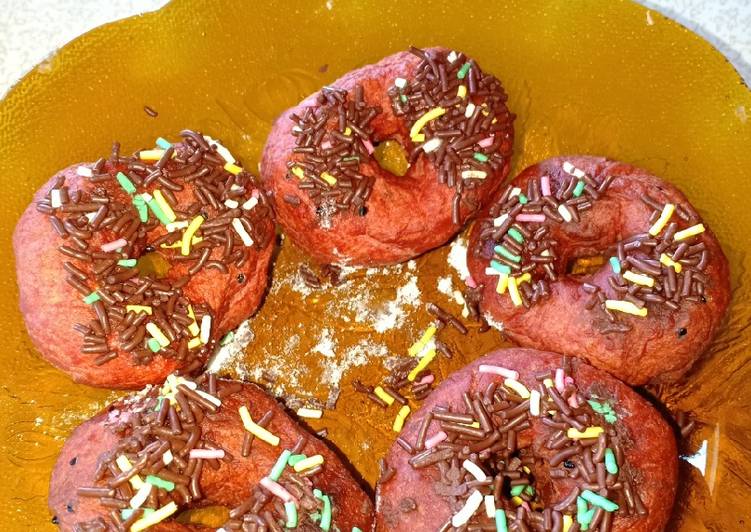 Resep Donat naga pink Anti Gagal