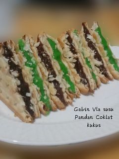Foto resep Gabin Vla Susu Pandan Coklat Kukus