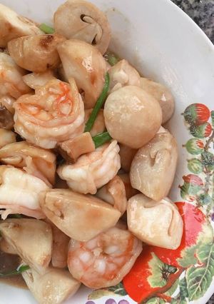 รูปของ เห็ดฟางผัดกุ้ง