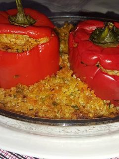 Una foto de Pimiento relleno vegano