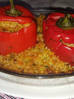Una foto de Pimiento relleno vegano