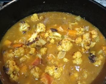 Latest Recipe Roasted Cauliflower  Potato Curry Soup Home Style