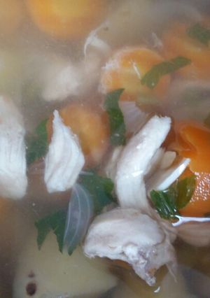 Foto resep Sop ayam suwir pengobat Flu