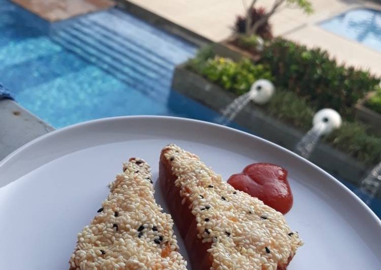 Cara Gampang Menyiapkan Sesame Shrimp Toast /Roti Goreng Udang Wijen yang Bikin Ngiler