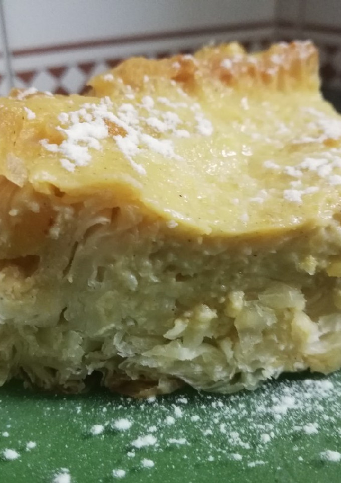 Una foto de "Ruffled Milk pie" Tarta flor de masa filo🏵️