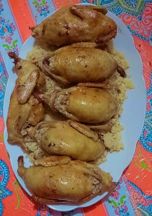 صورة لوصفة حمام محشي رز