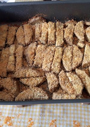 Una foto de Berenjenas especiadas al horno muy jugosas y con miel