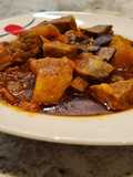 Magro de cerdo guisado con verduras
