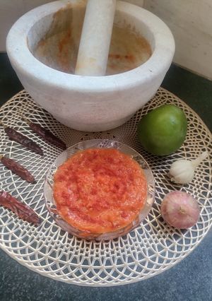 A picture of Rajasthani Kachi kairi ki chutney.