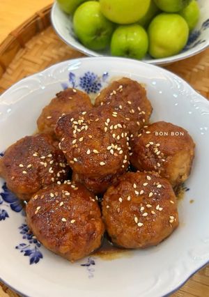 Hình của món Thịt Băm Viên Sốt Nước Tương.