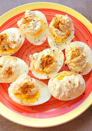 صورة لوصفة سلطة البيض المحشي(ميموزا)🥚🥚