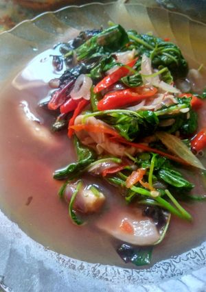 Foto resep Tumis bayam + jamur