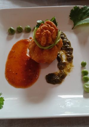 A picture of Peas Paneer Potali.