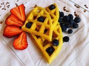 Una foto de waffle de avena