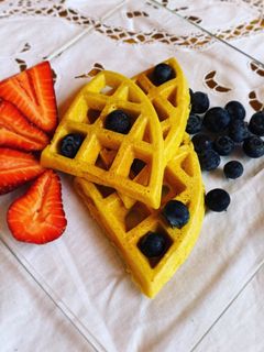 Una foto de Waffles de avena