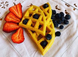 Una foto de Waffles de avena