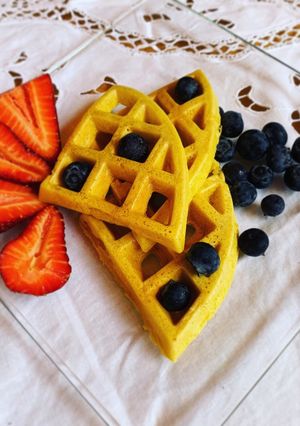 Una foto de Waffles de avena