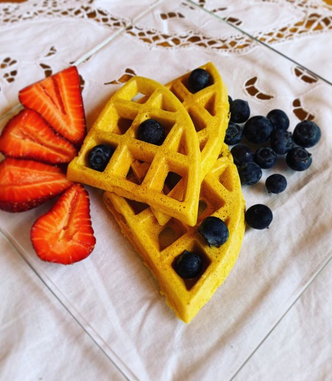 Una foto de Waffles de avena