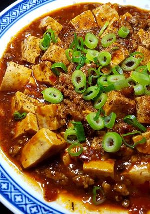 Hình của món Mapo tofu (đậu hũ sốt cay Tàu).