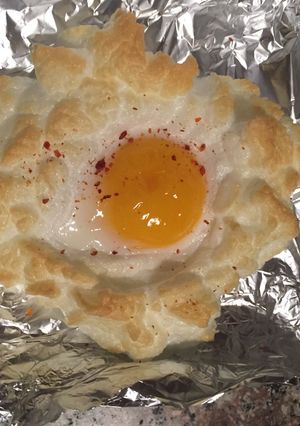 Una foto de Cloud eggs "Huevos Nube"