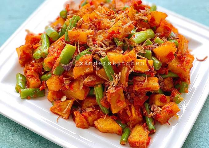 Sambal goreng kentang buncis… resep paling praktis ππ»