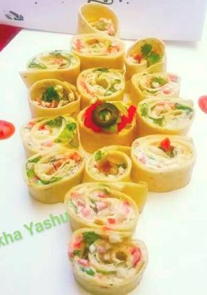 A picture of Veggie Mayo Pinwheel Tacos.